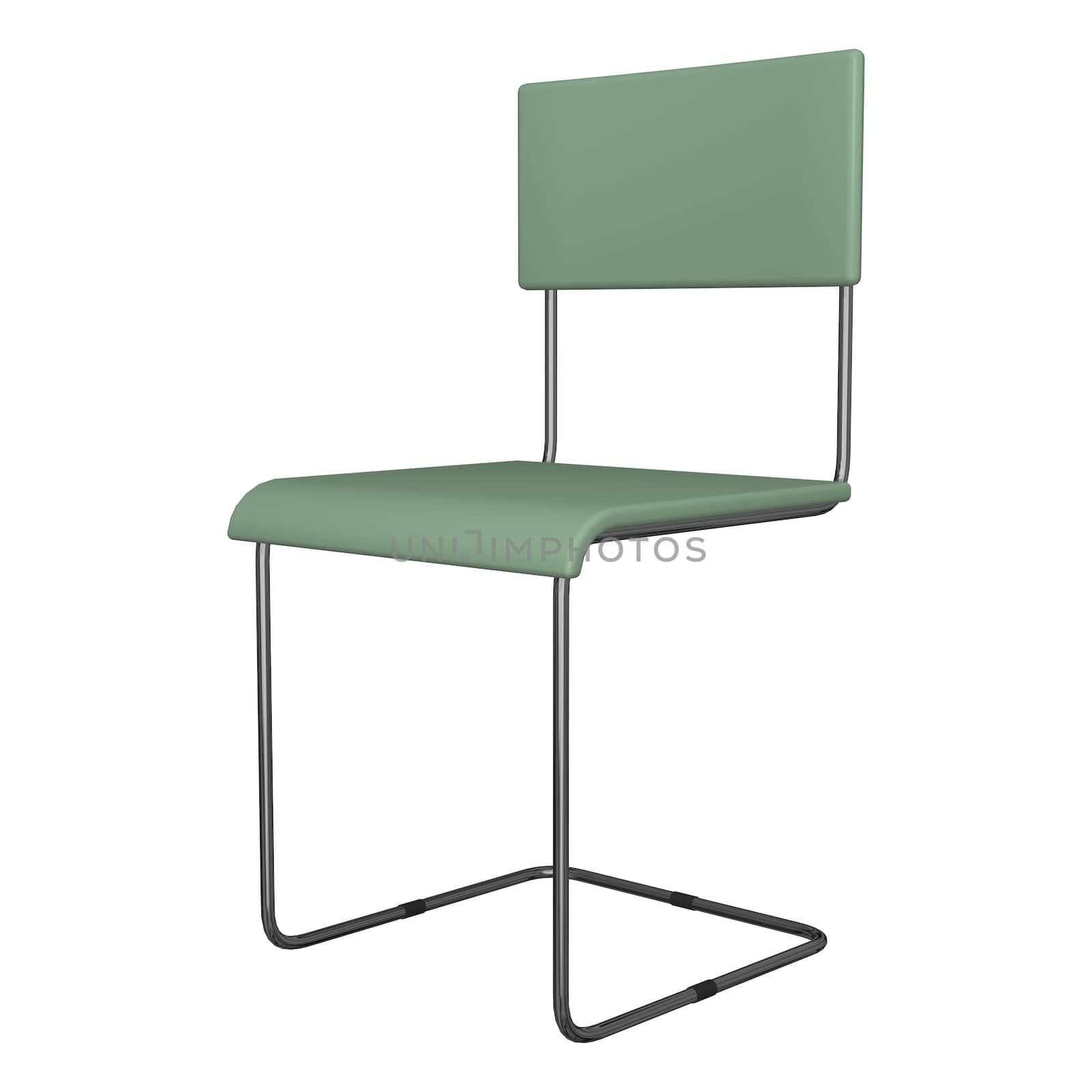 3D digital render of a school chair isolated on white background