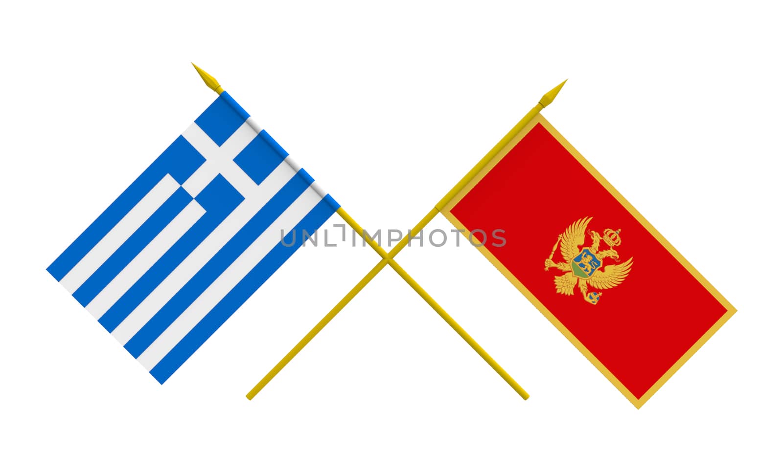 Flags, Montenegro and Greece by Boris15