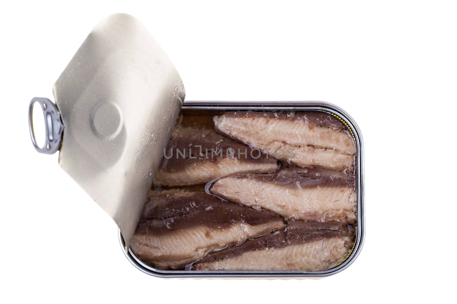 Macro shot of Mackerel Fillets in a tin