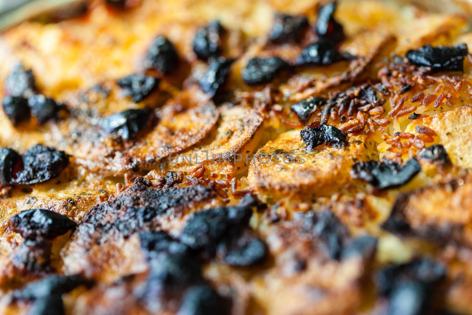 macro shot of a tipical apulian dish called Riso Patate e Cozze