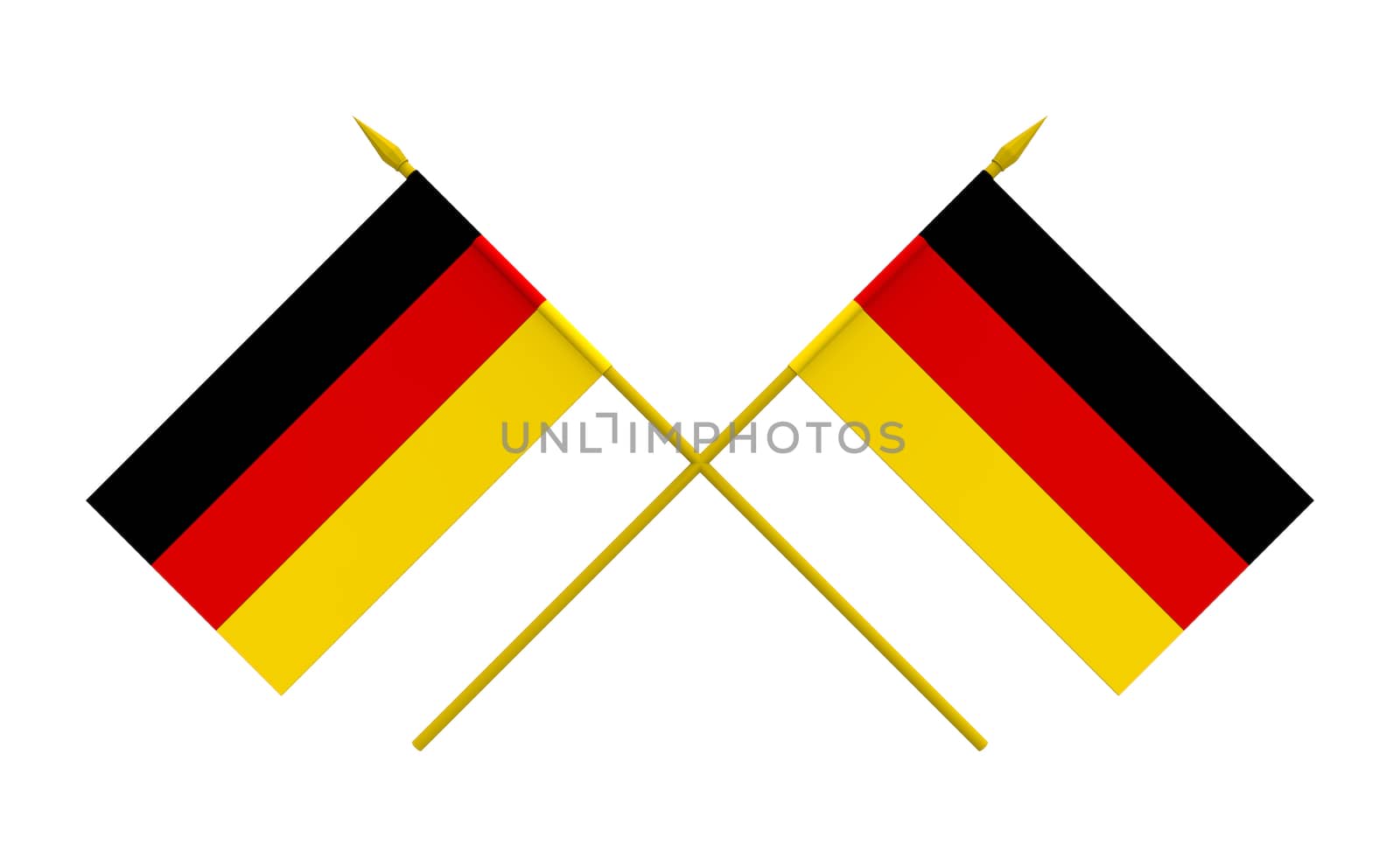 Flags of Germany, 3d render, isolated on white