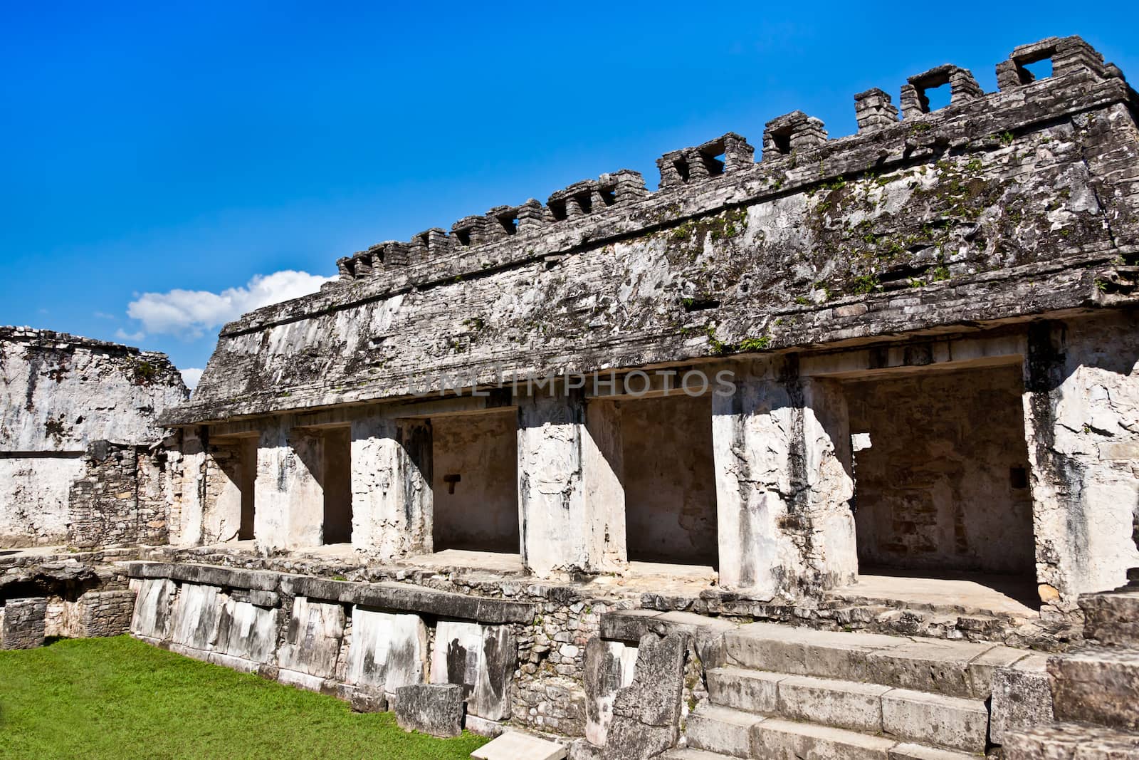 Temple of Palenque, an ancient mayan ruin, located in Palenque, Yucatan, Mexico