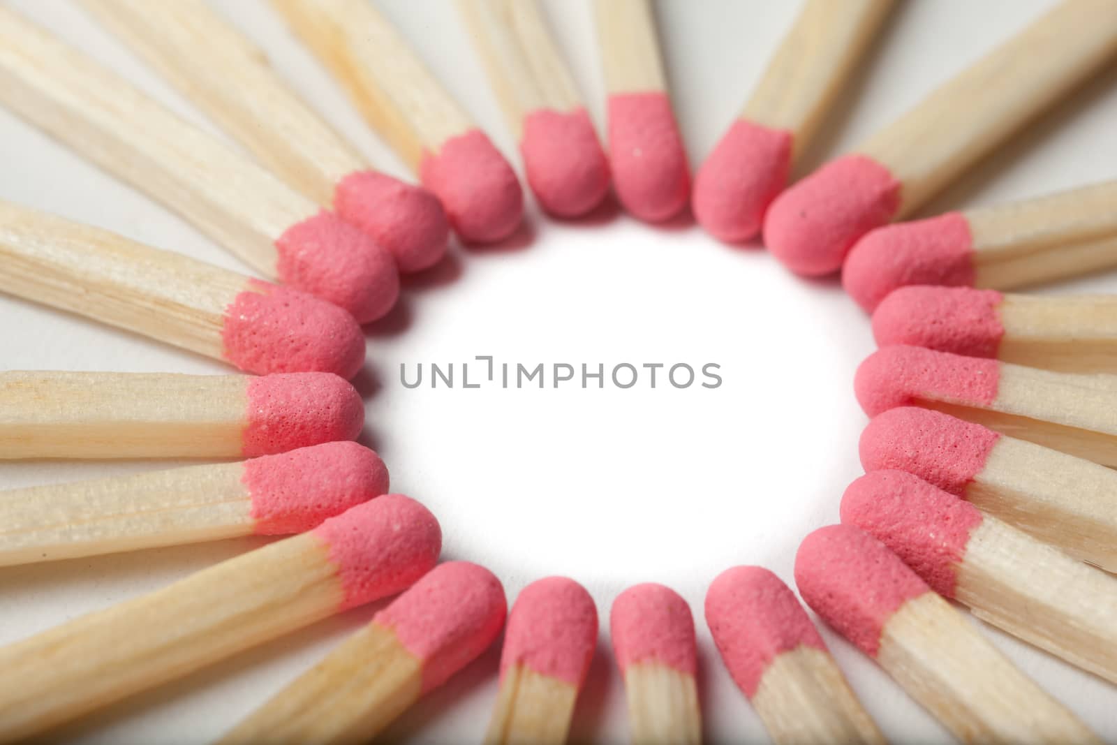 some red matches forming a circle
