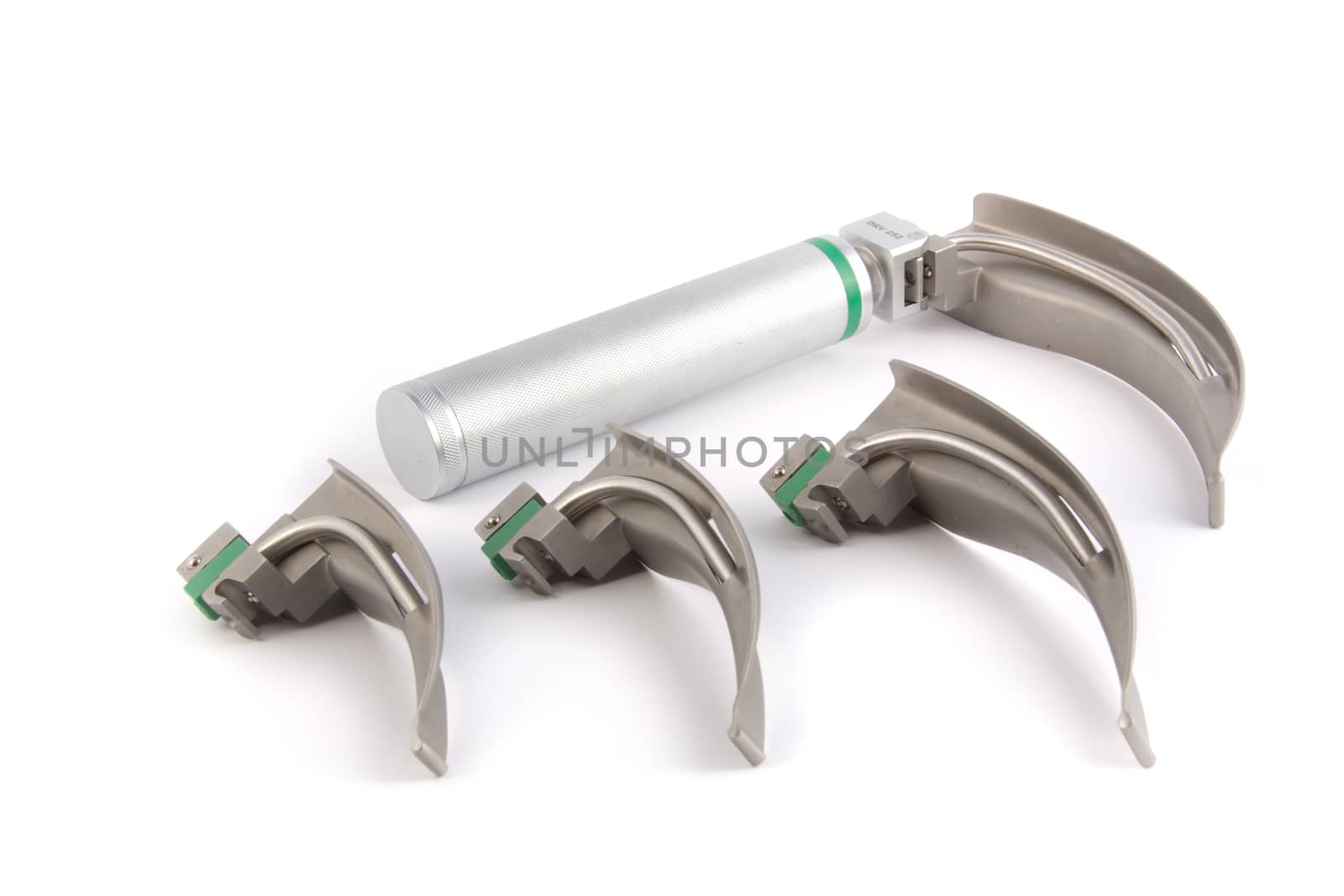 Laryngoscope with smaller heads isolated on a white background