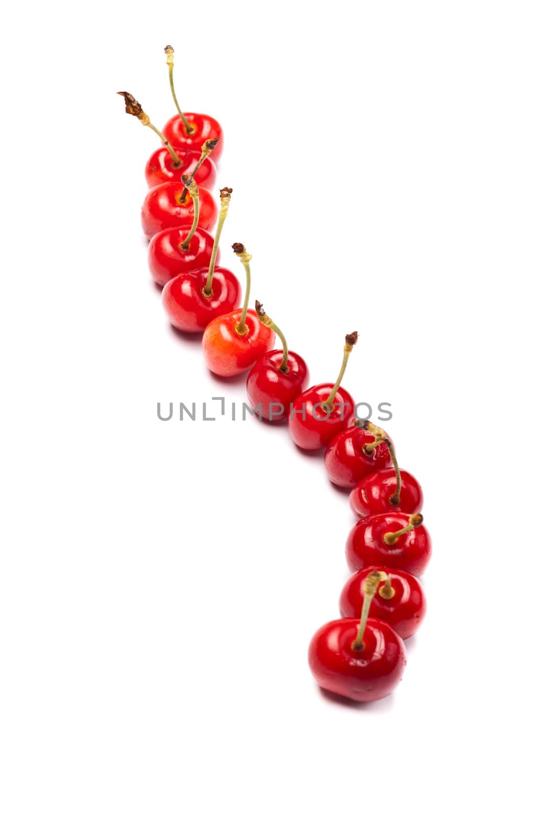 delicious cherries on white background