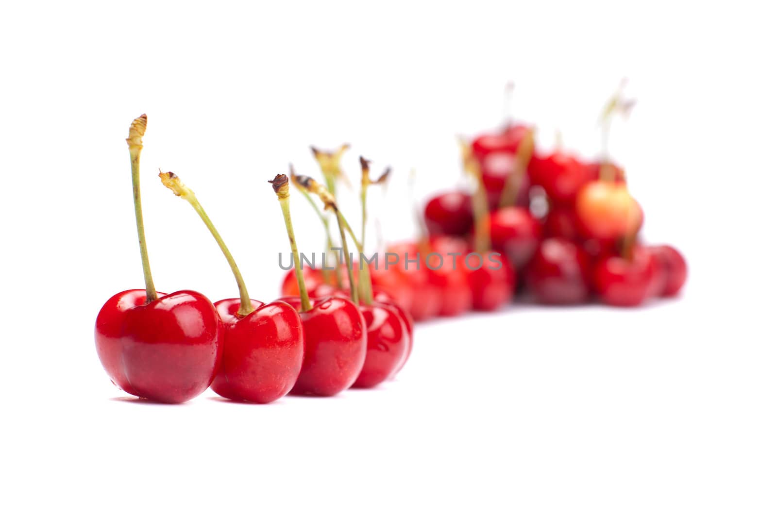 delicious cherries on white background