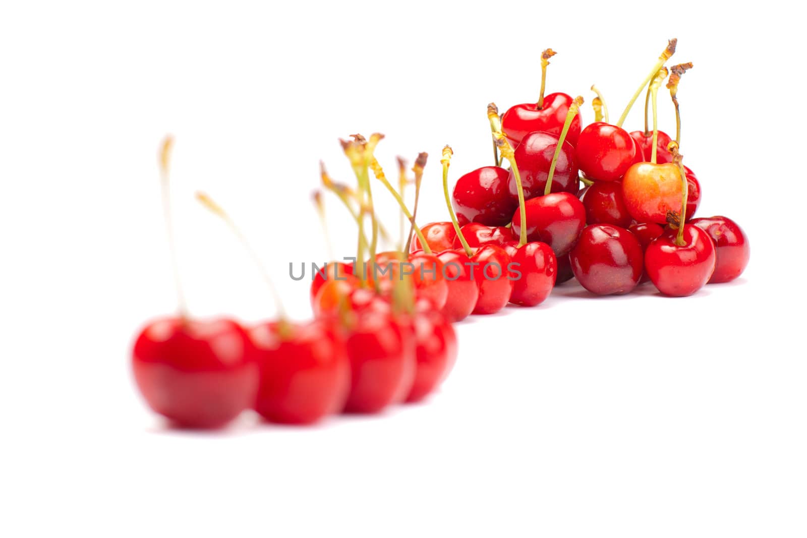 delicious cherries on white background