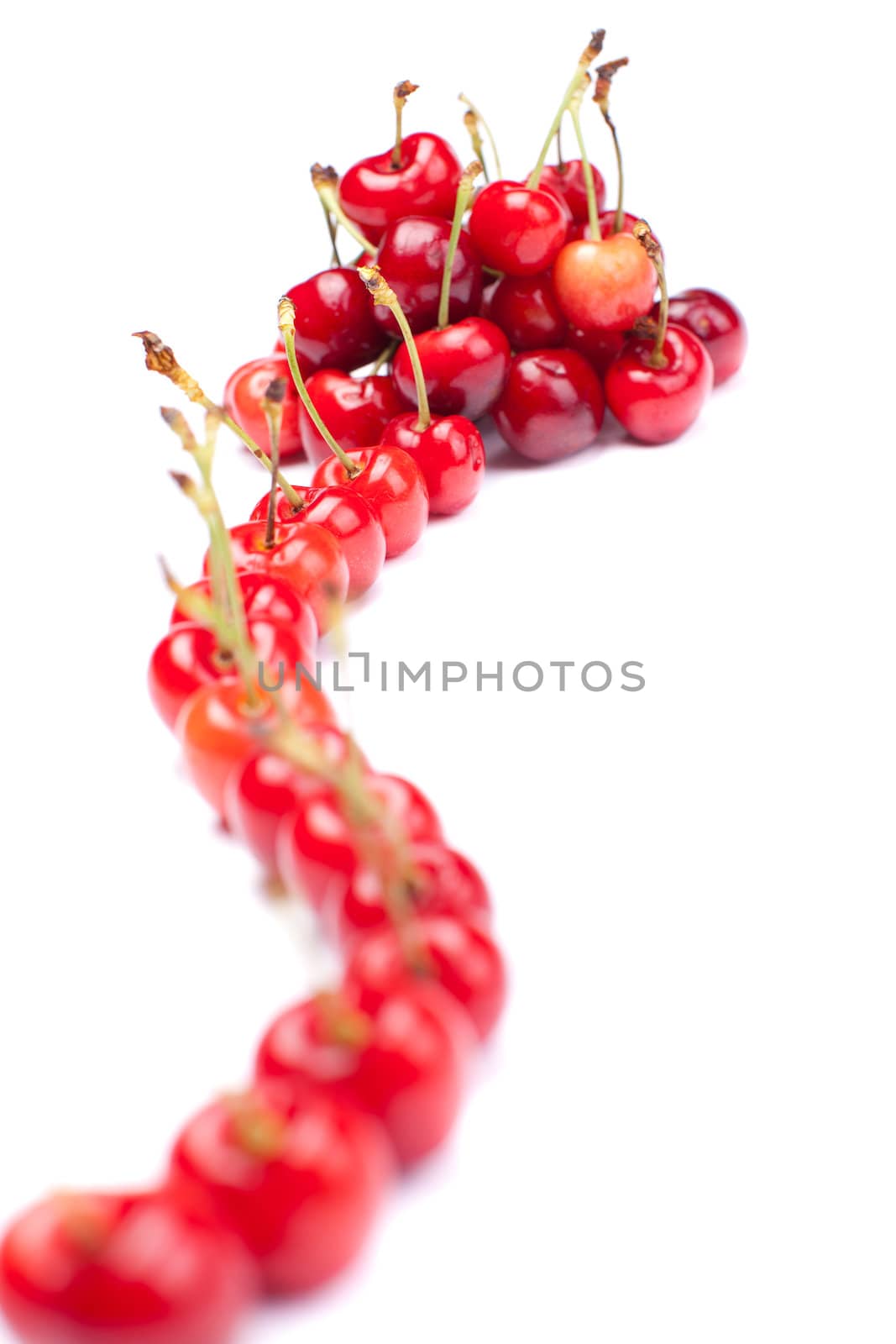 delicious cherries on white background