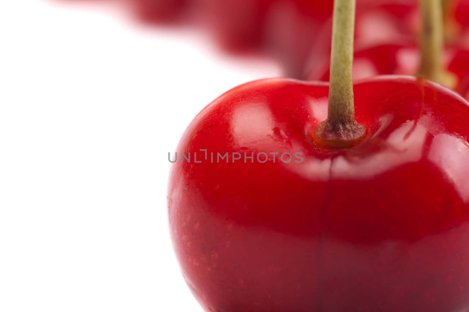 delicious cherries on white background