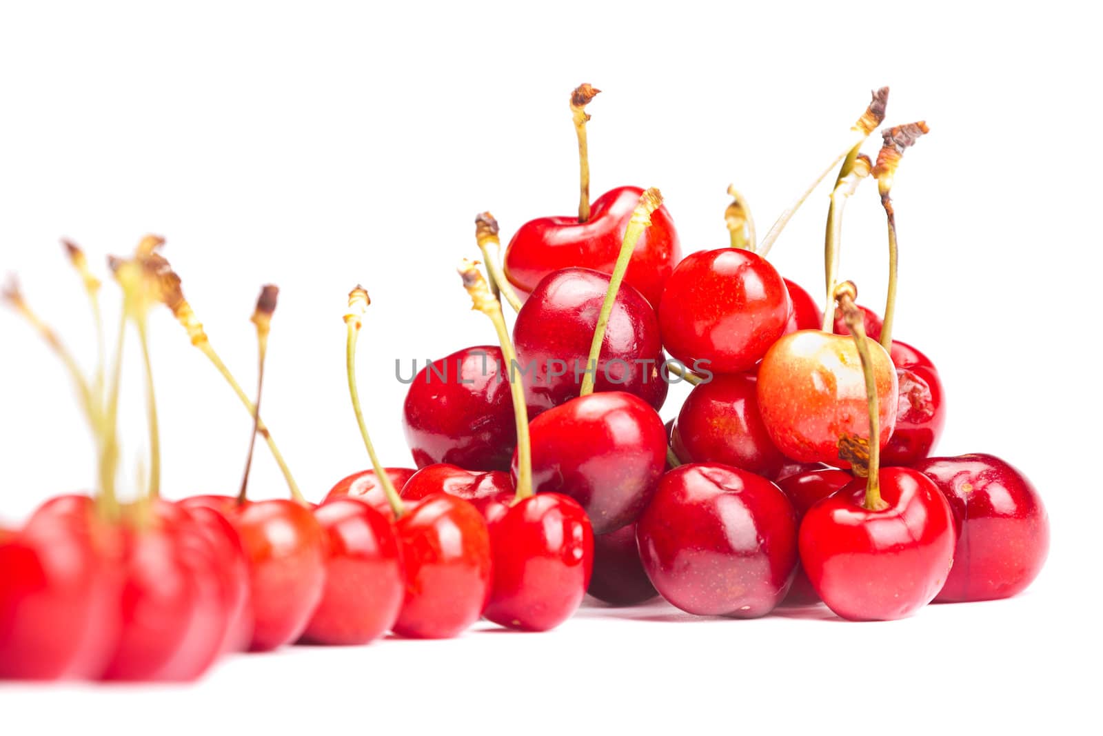 delicious cherries on white background