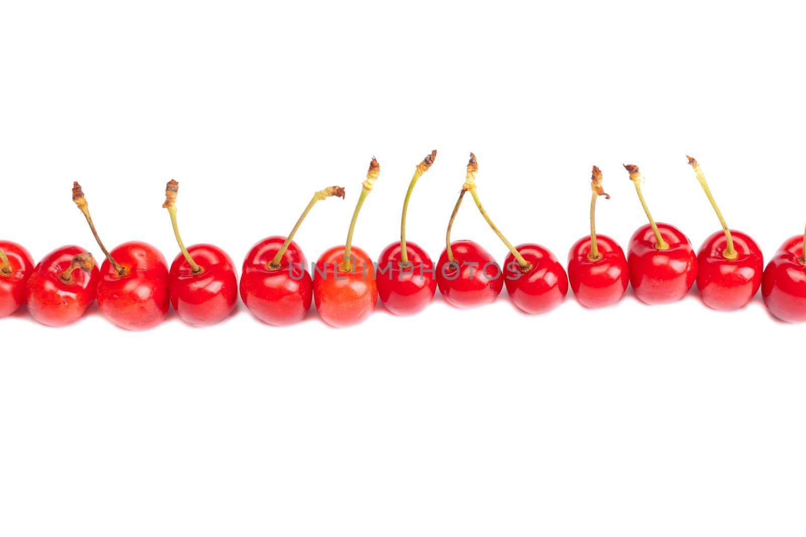 delicious cherries on white background