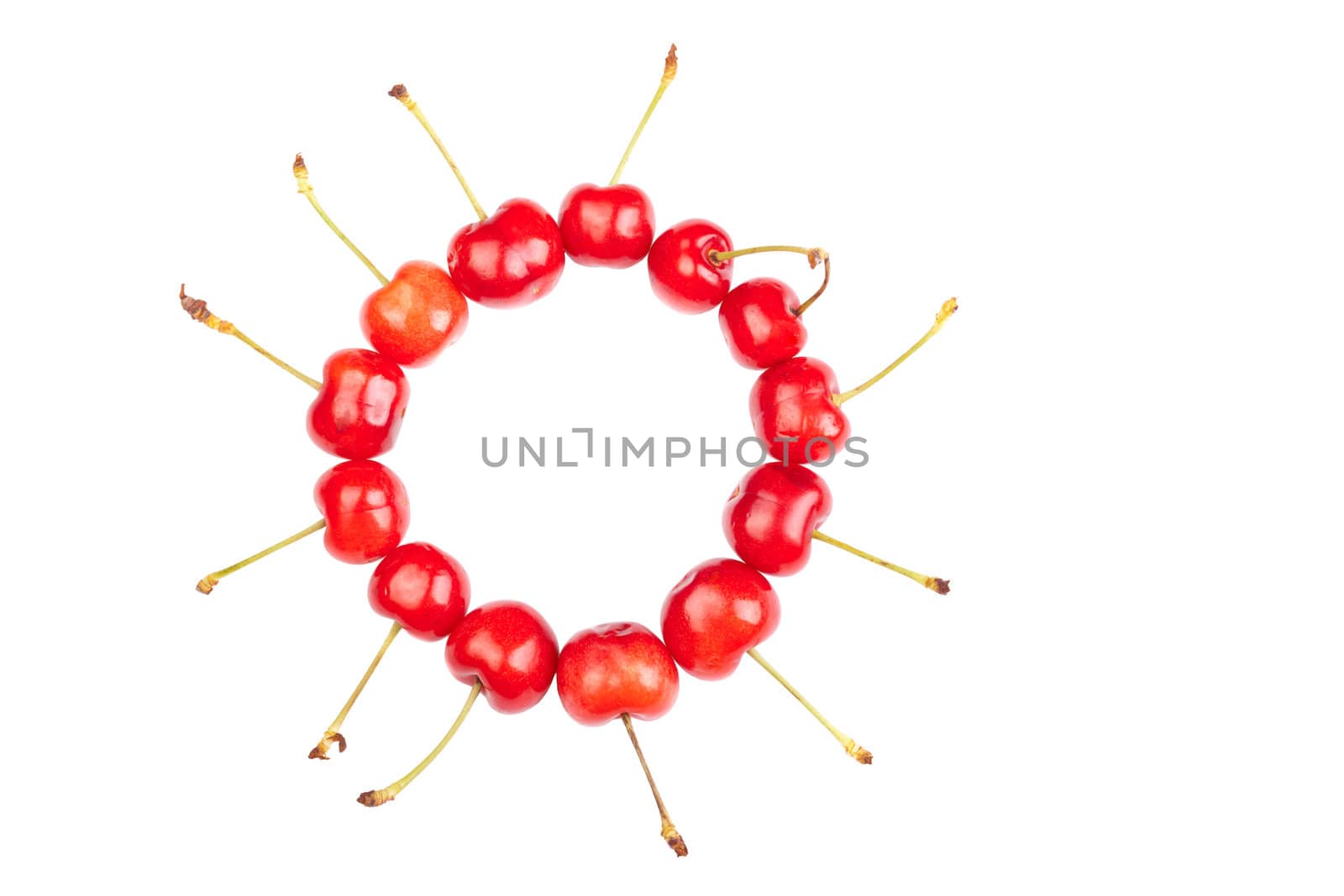 delicious cherries on white background