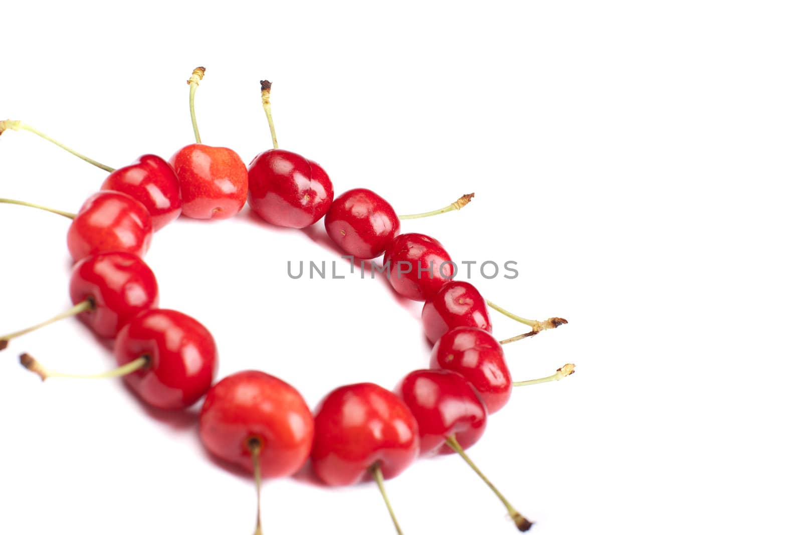 delicious cherries on white background