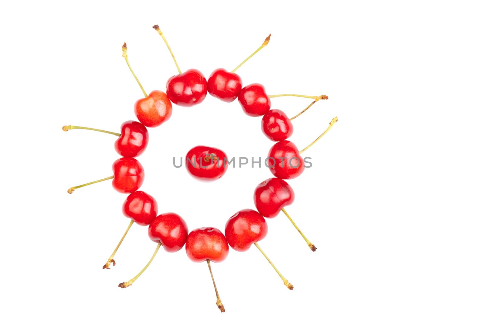 delicious cherries on white background