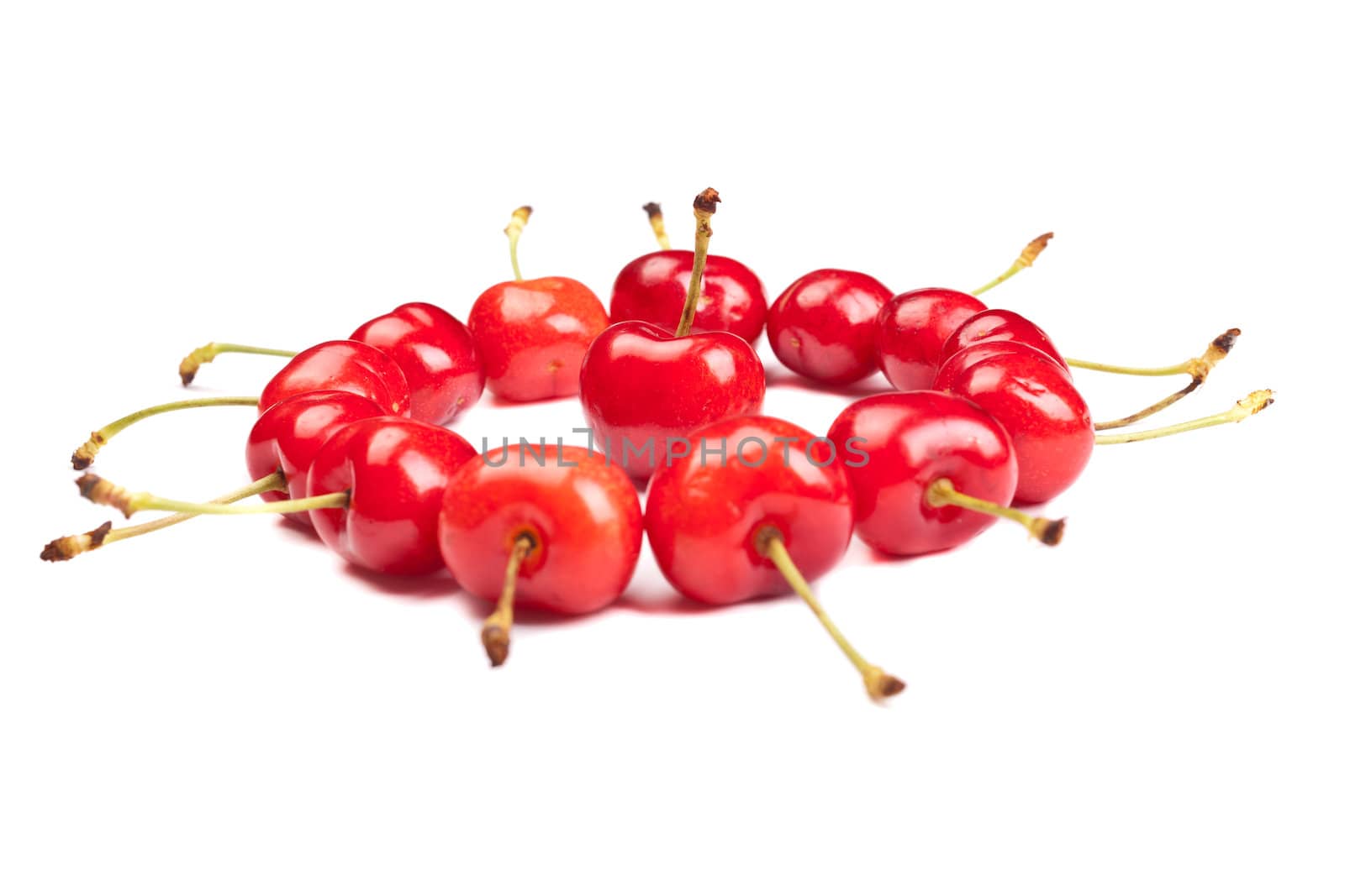 delicious cherries on white background