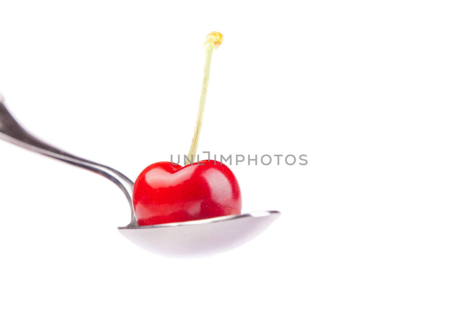 delicious cherries on white background