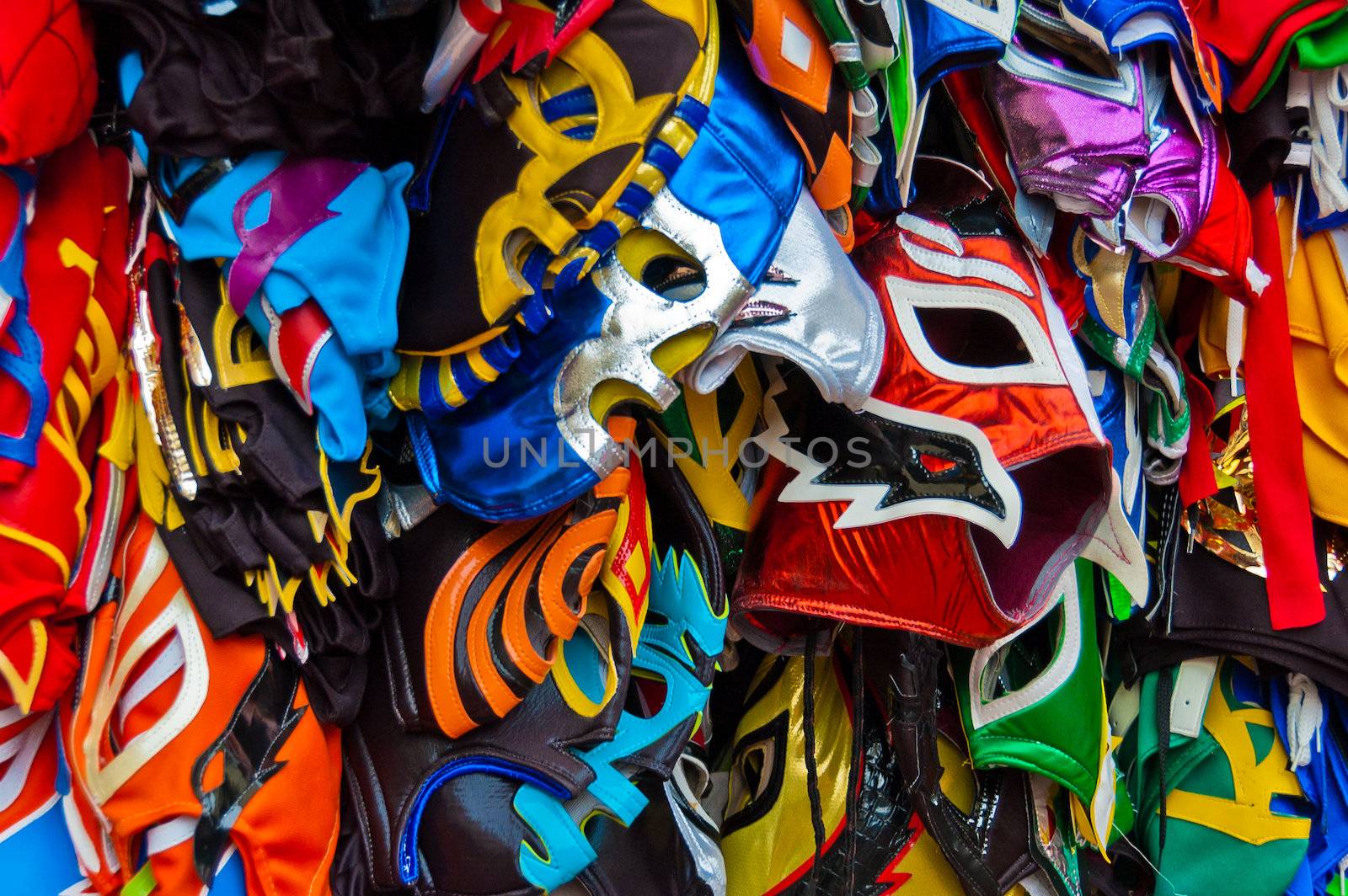 a lot of wrestling masks