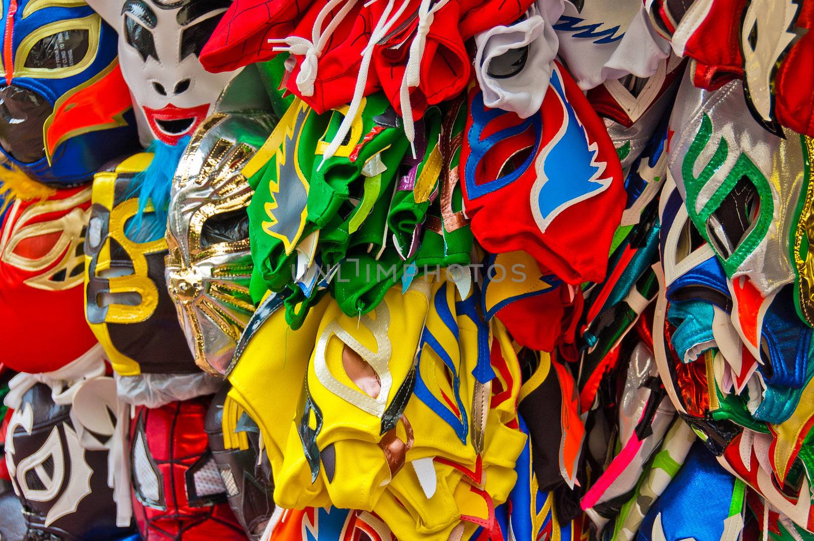 a lot of wrestling masks