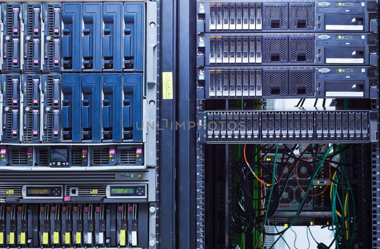 Network servers in a data center.