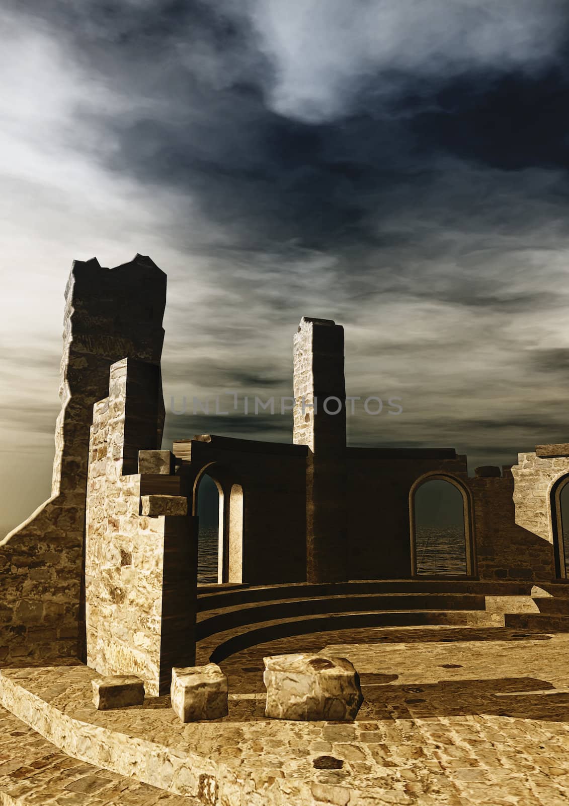 Digital visualization of a ruin