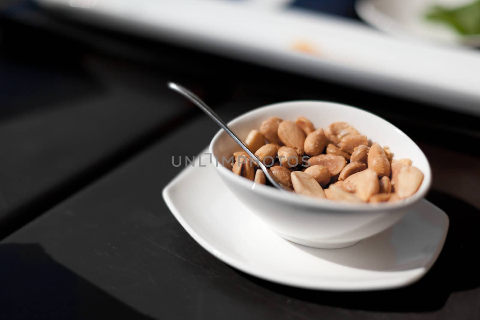 Nuts in a tray on a table