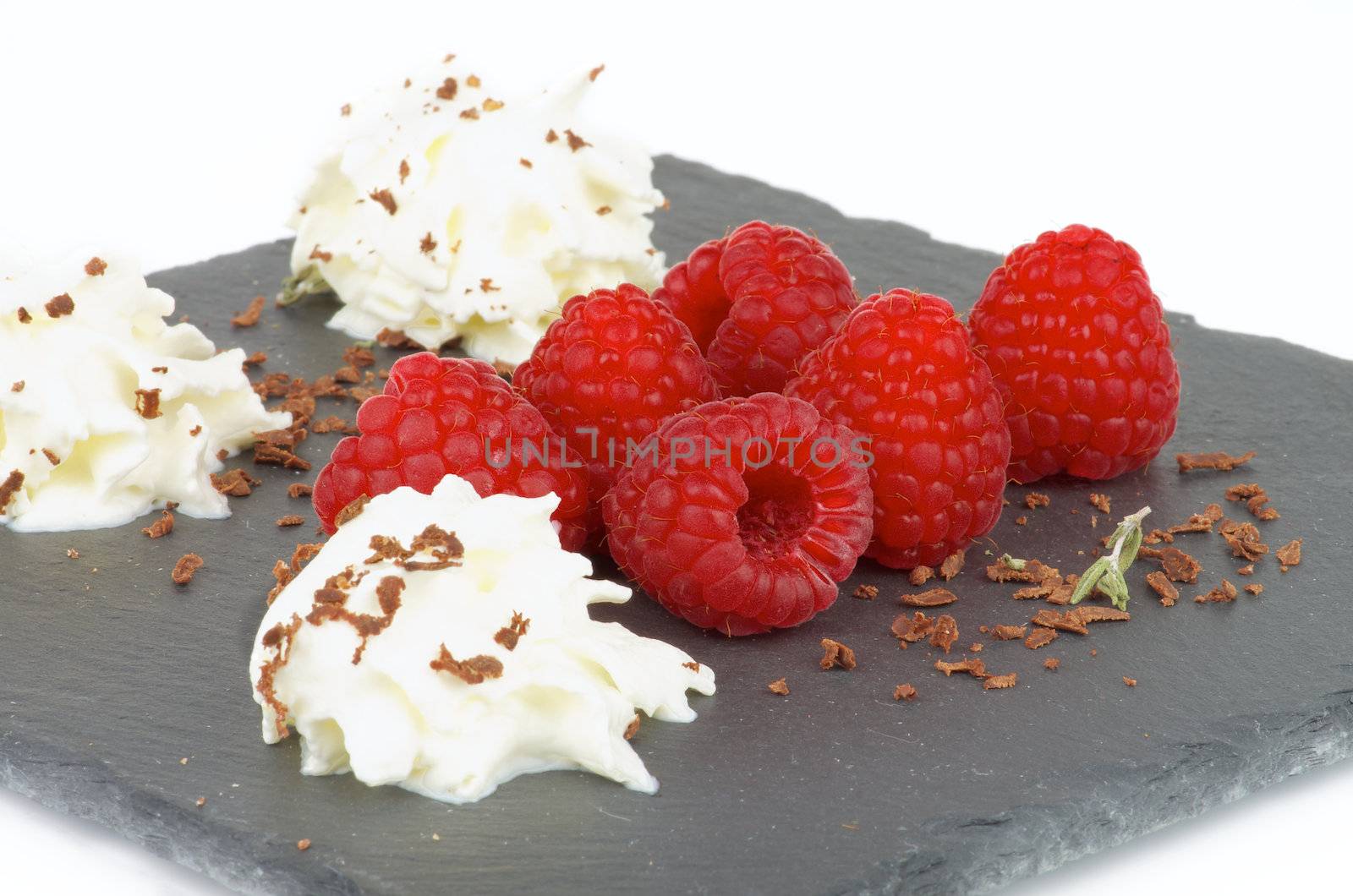 Raspberries Dessert by zhekos