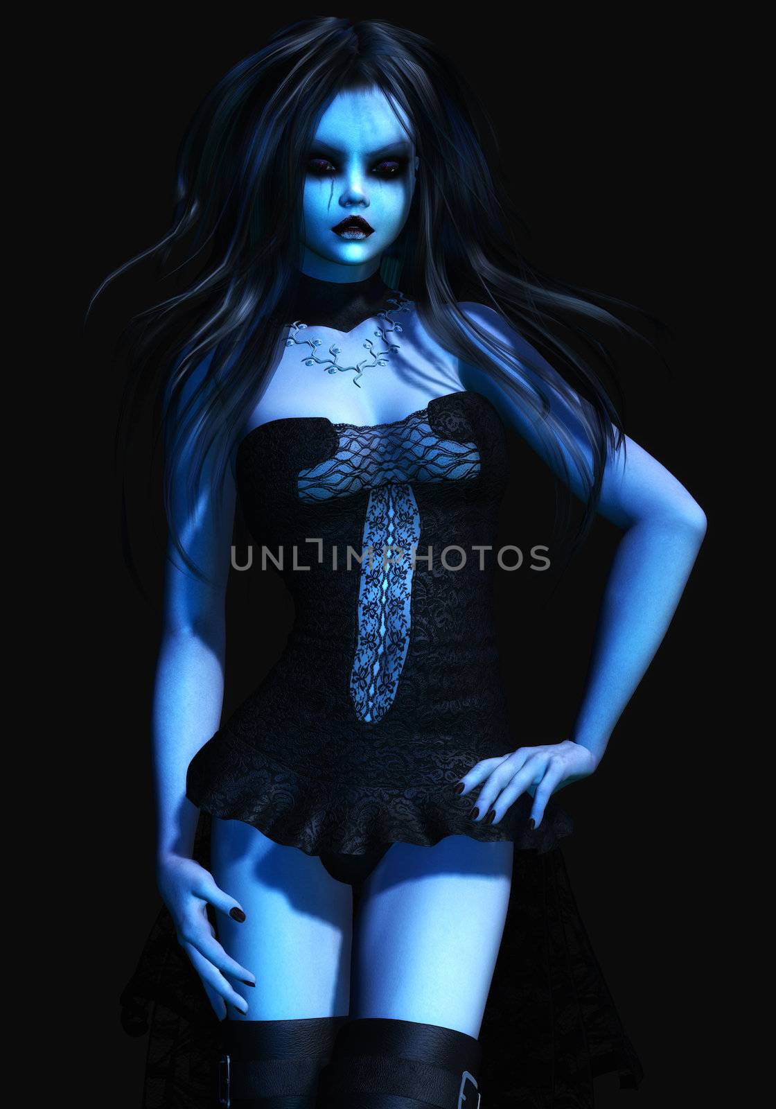 Digital Illustration of a gothic Female