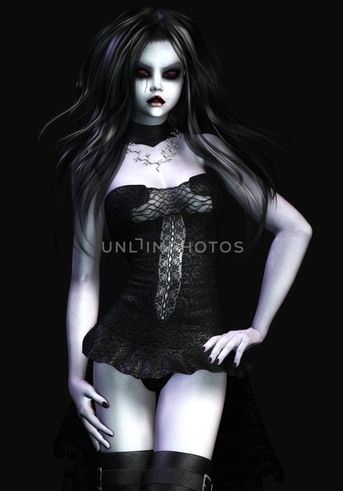 Digital Illustration of a gothic Female
