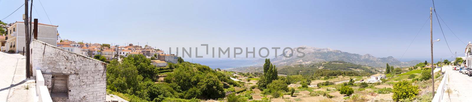 Panorama of Samos in Greece