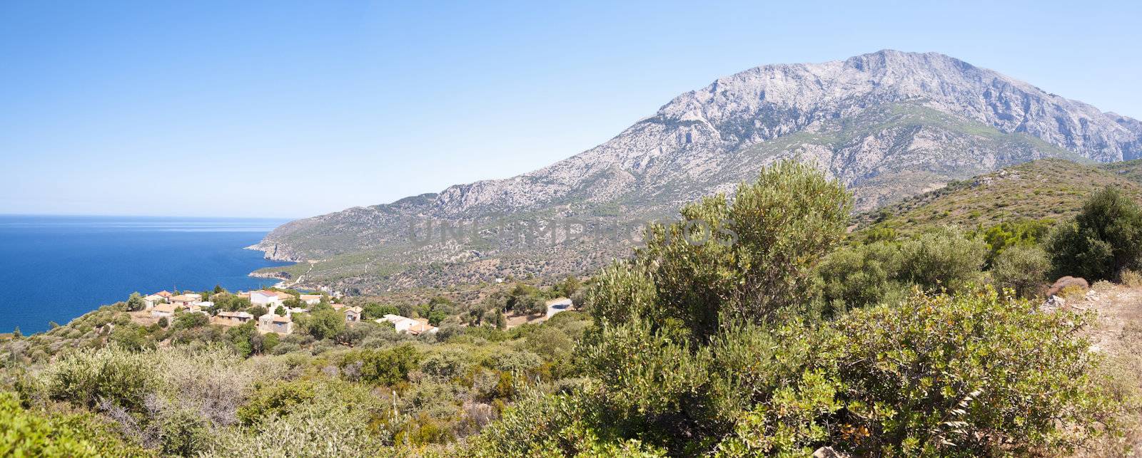 Panorama of Samos in Greece