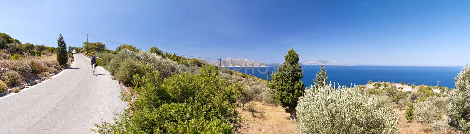 Panorama of Samos in Greece