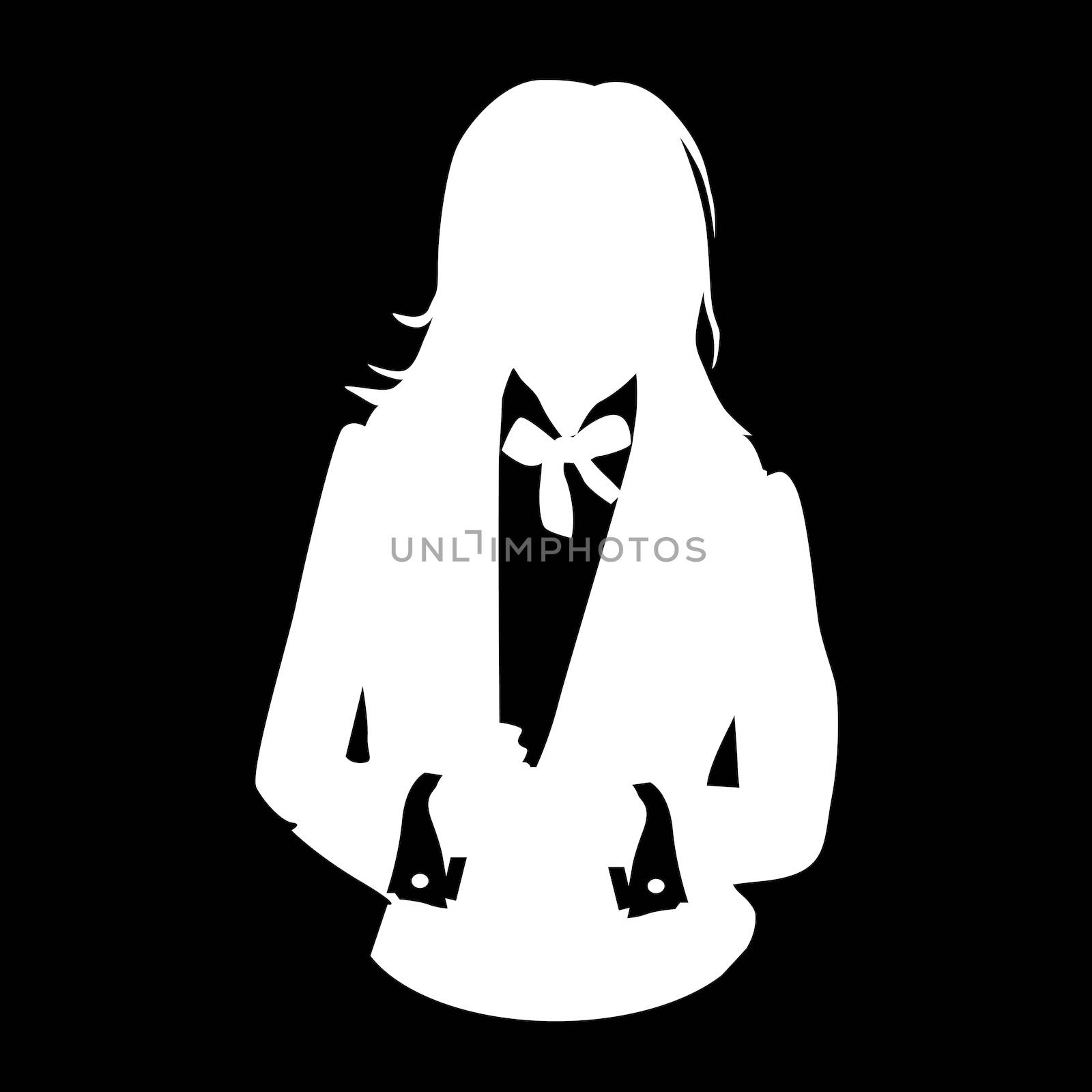 Graphic illustration of a woman in business suit as user icon, stencil avatar
