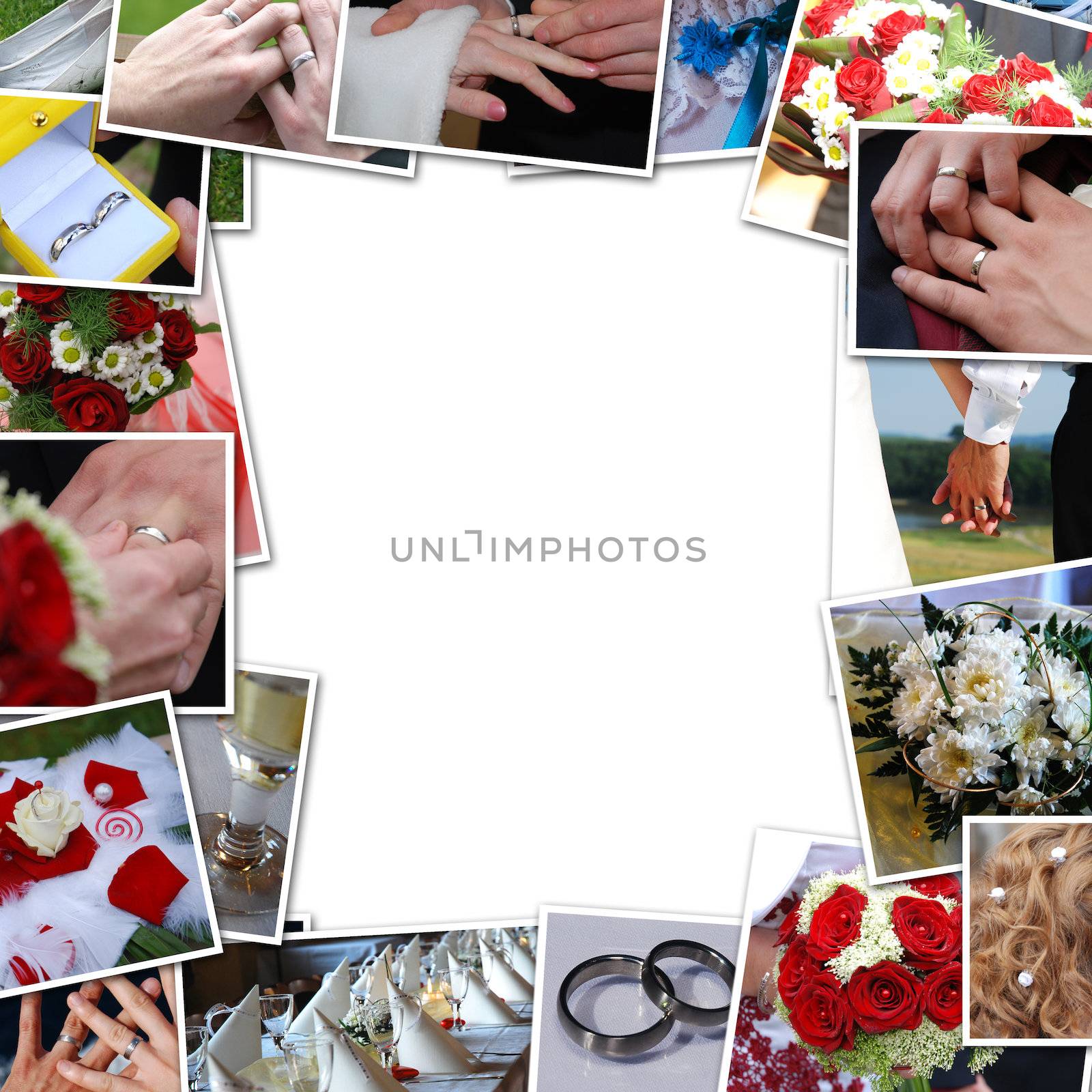 frame of wedding photos by studio023