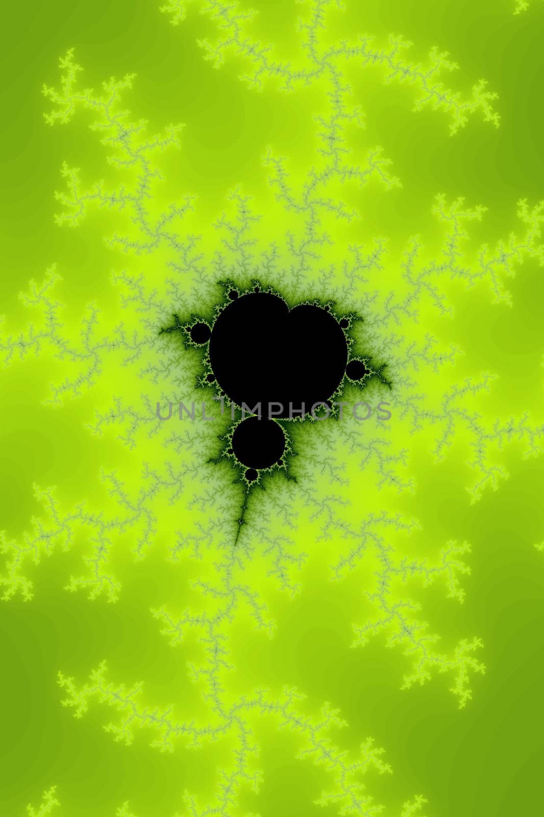 Mandelbrot fractal in the colors of green.