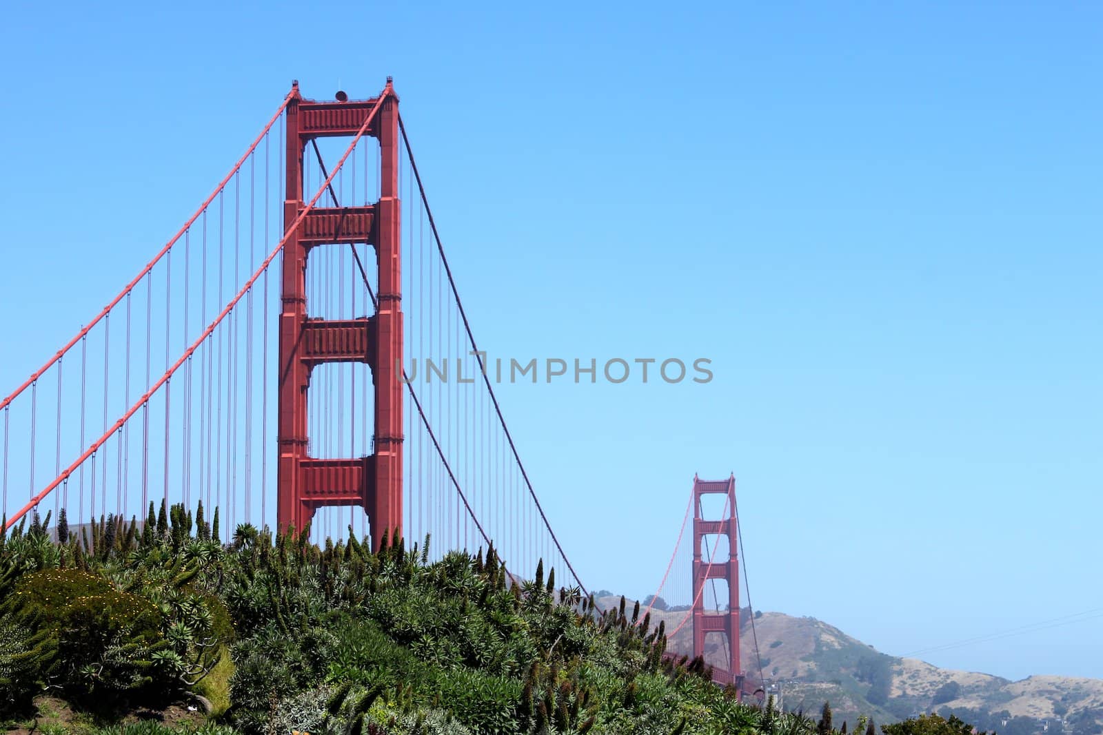 View of the Golden Gate bridge in San Francisco, California.