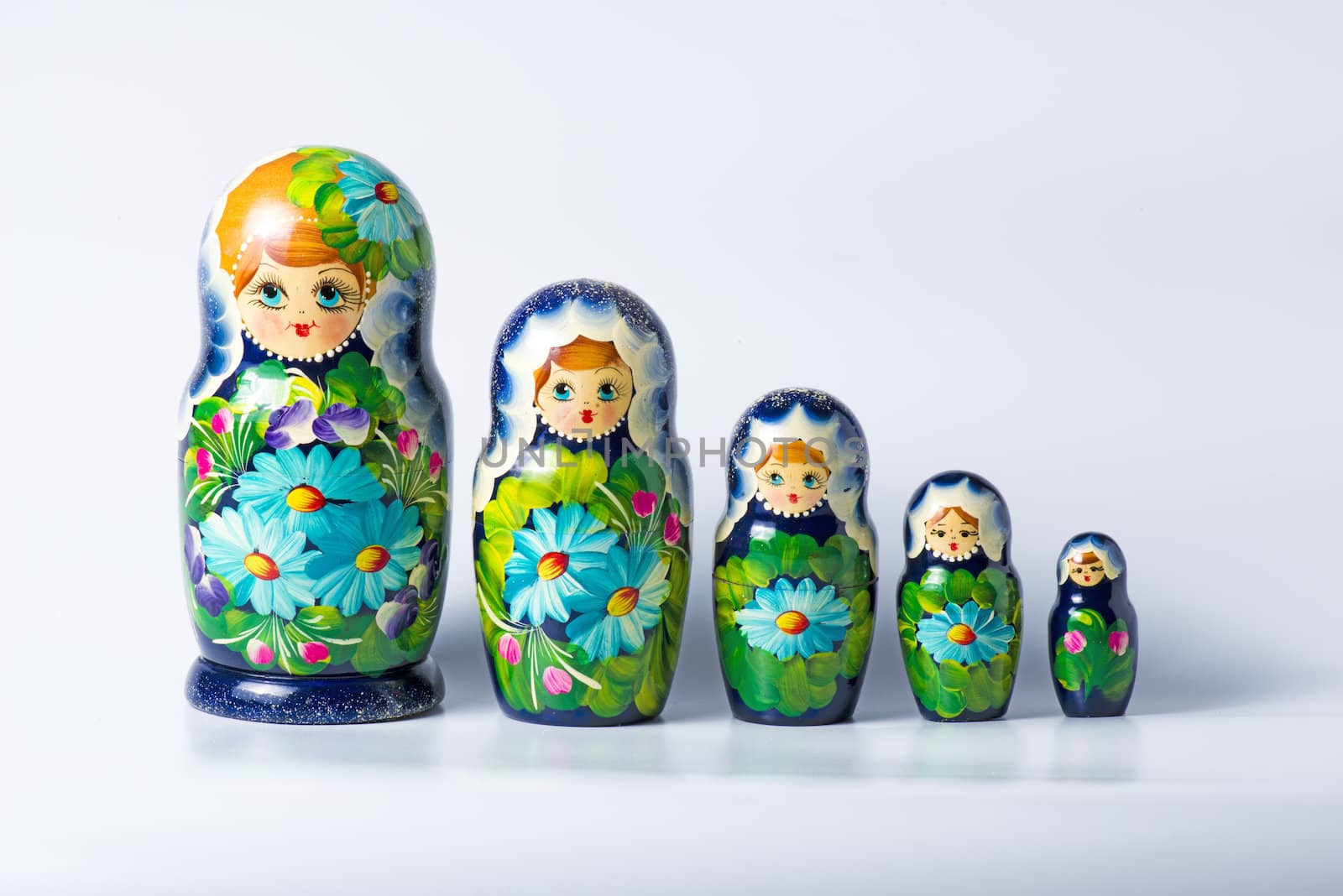 Green matryoshka isolated on white by marius_dragne