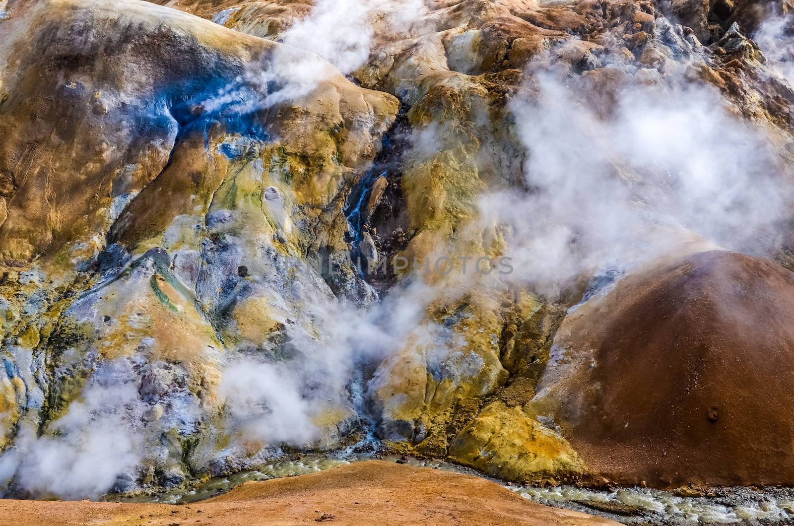 Colorful geothermal hot spring field Kerlingafjoll, Iceland by martinm303