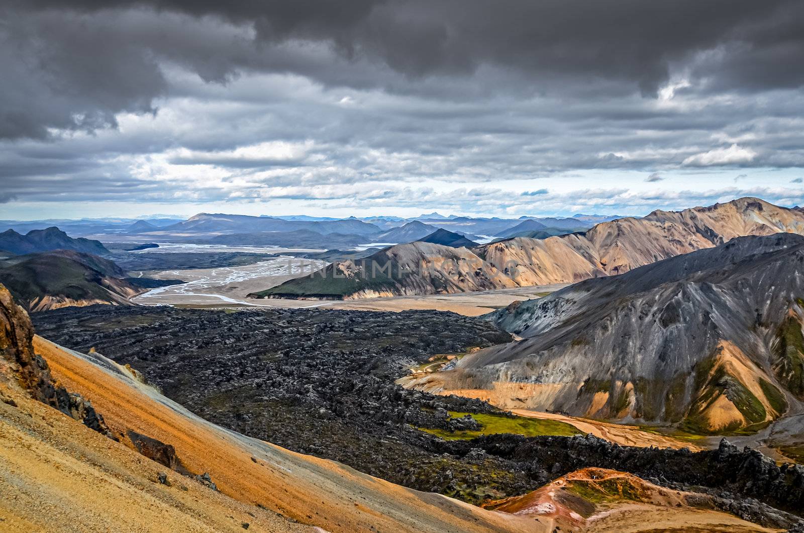 Colorful volcanic landscape in Landmannalaugar, Iceland by martinm303