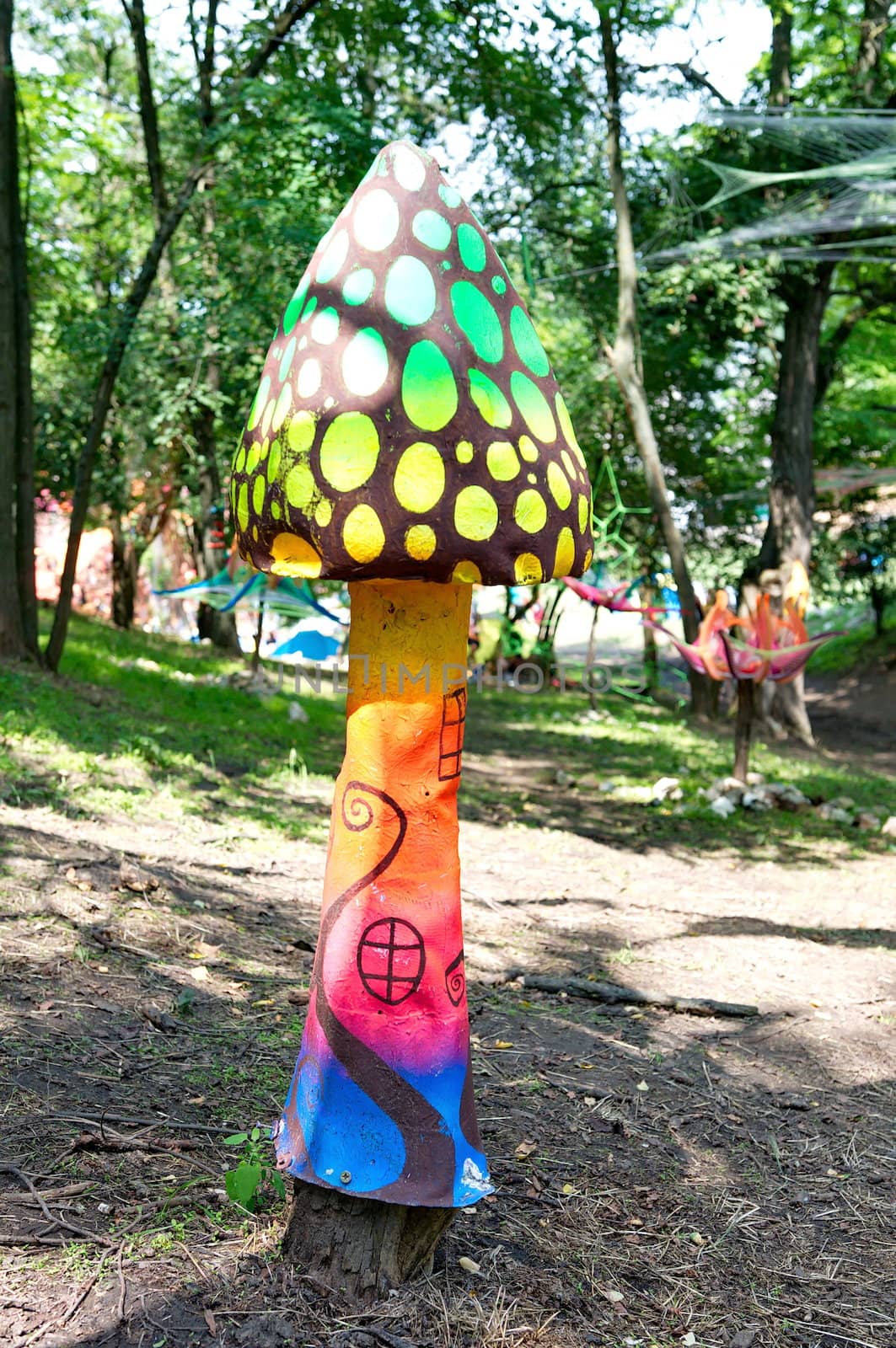 OZORA, HUNGARY - AUGUST 01: Contemporary art on Ozora Festival, one of the greatest psychedelic music gathering in Euorpe. Ozora, Hungary, Europe August 01, 2014.