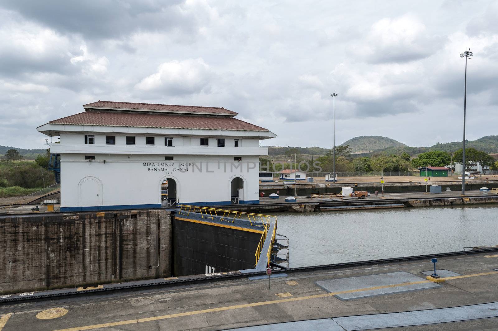 The Miraflores locks at the Panama Canal, in Panama.