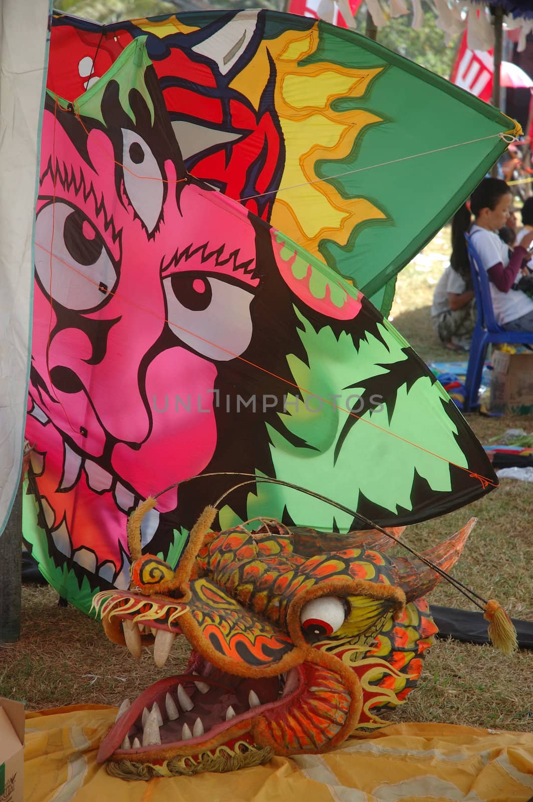 pangandaran, indonesia-july 16, 2011: various model of participant kite at pangandaran international kite festival that held in east coast pangandaran beach, west java-indonesia.