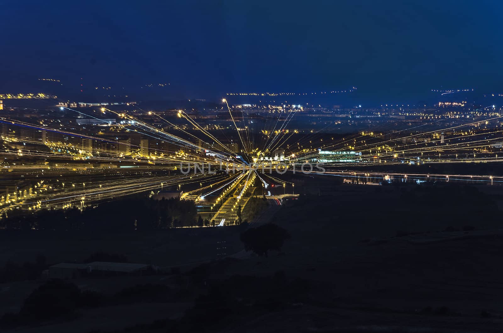 Interesting picture over the Pamplona city in Spain, with nice colors and lights