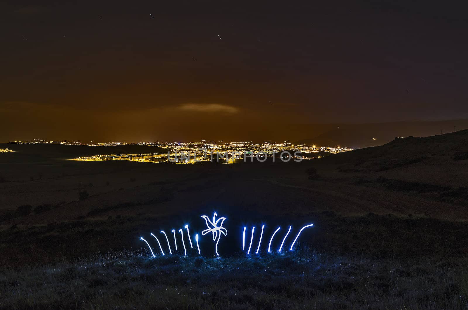 Interesting picture over the Pamplona city in Spain, with nice colors and lights