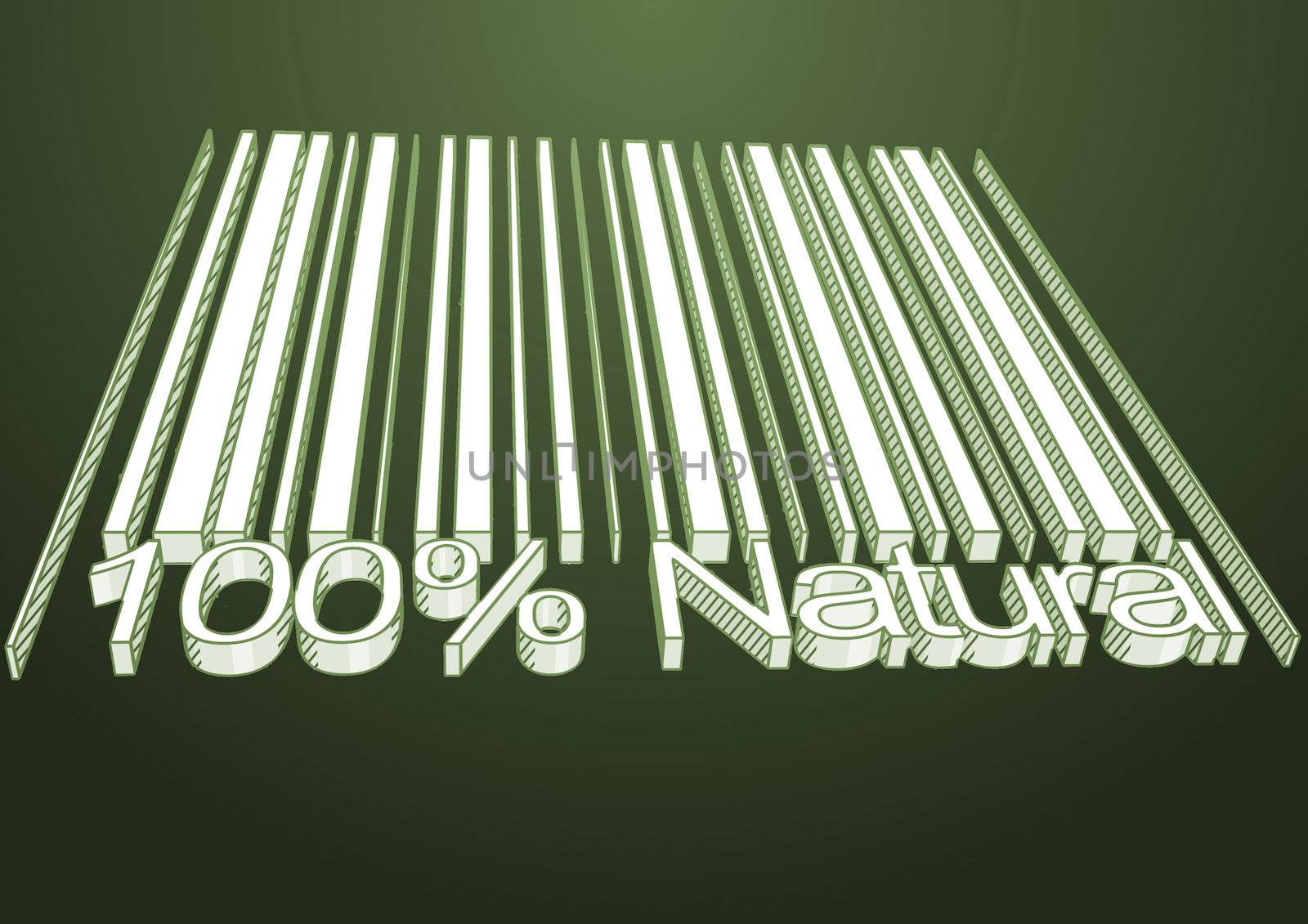 100 percent Natural barcodes drow as backgraund