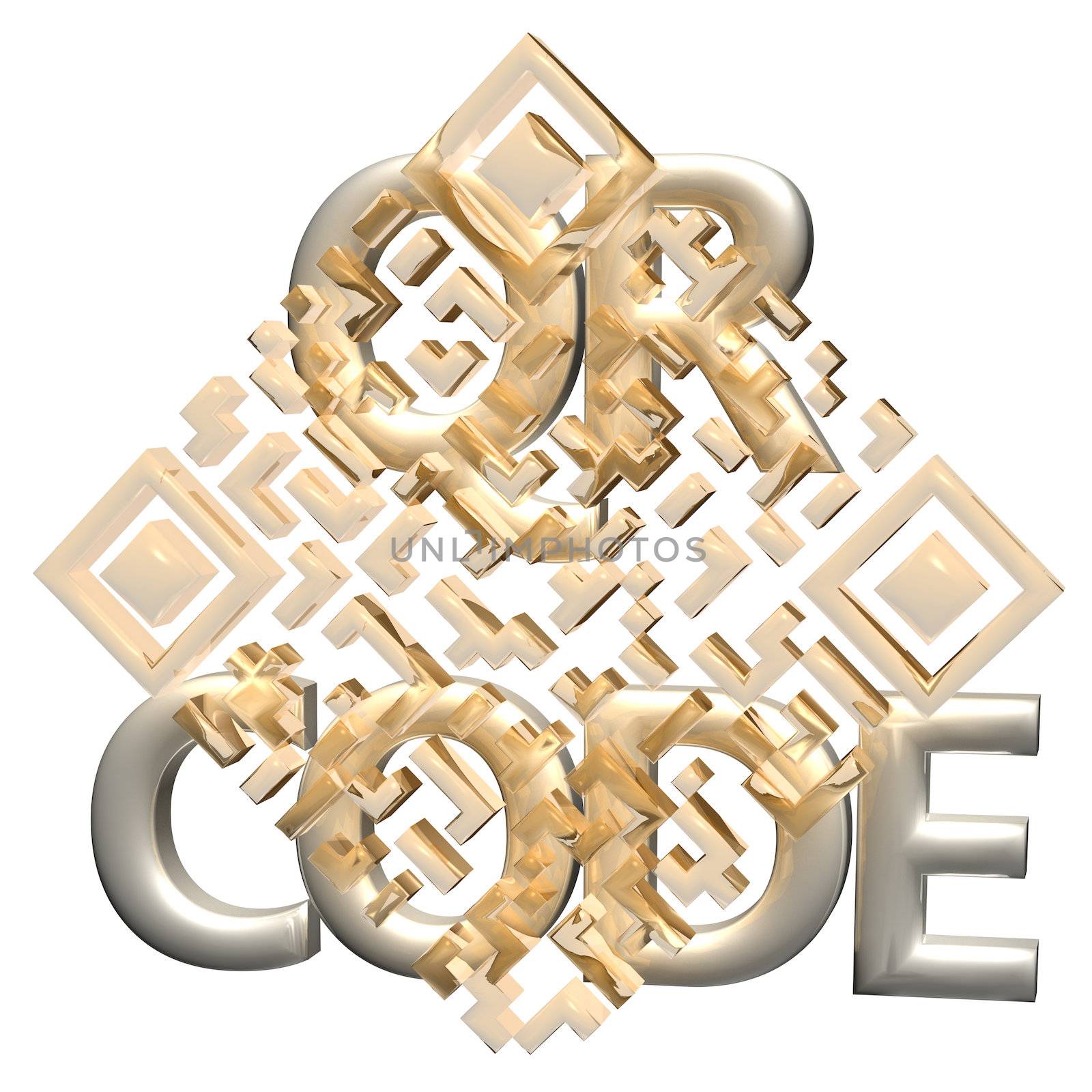 Abstract example of a three-dimensional QR code as a background