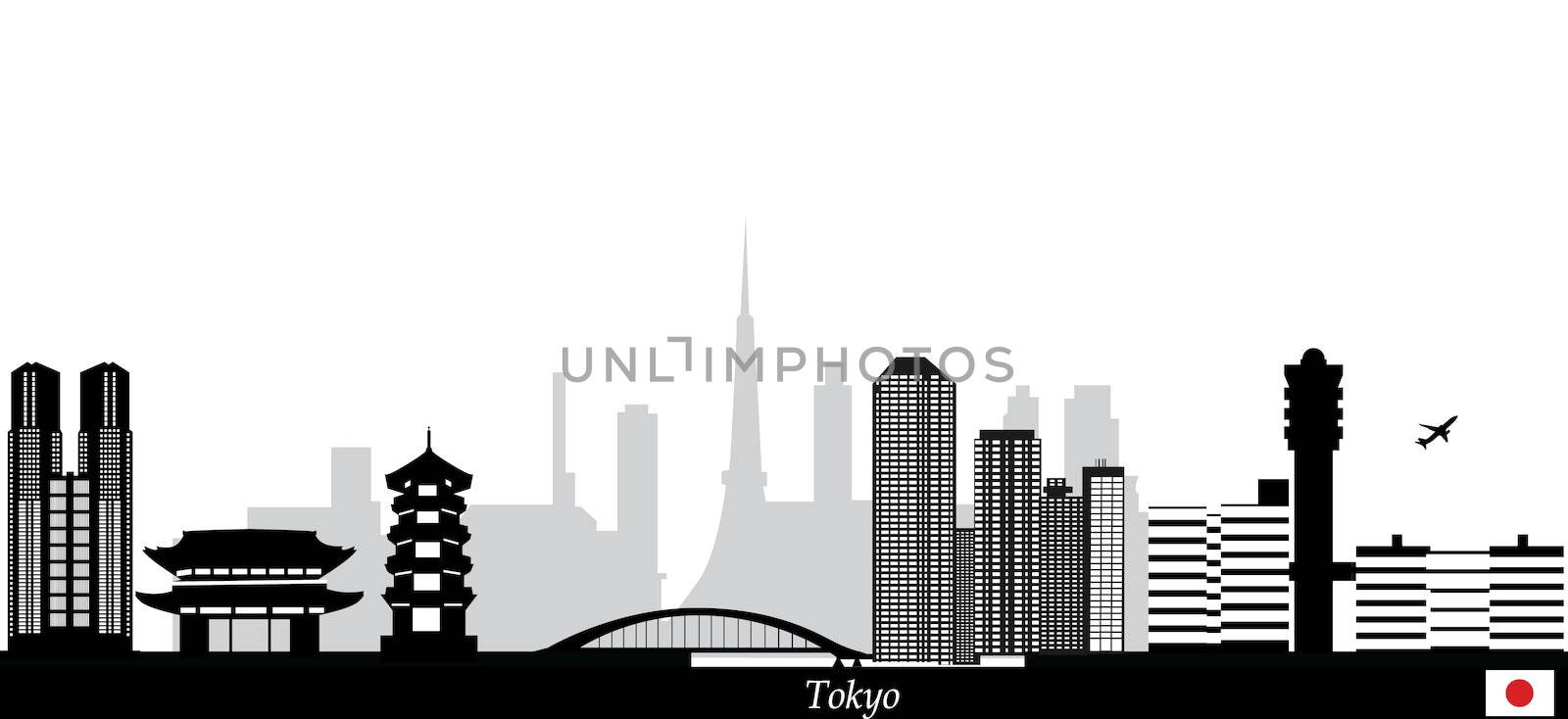 tokyo skyline by compuinfoto