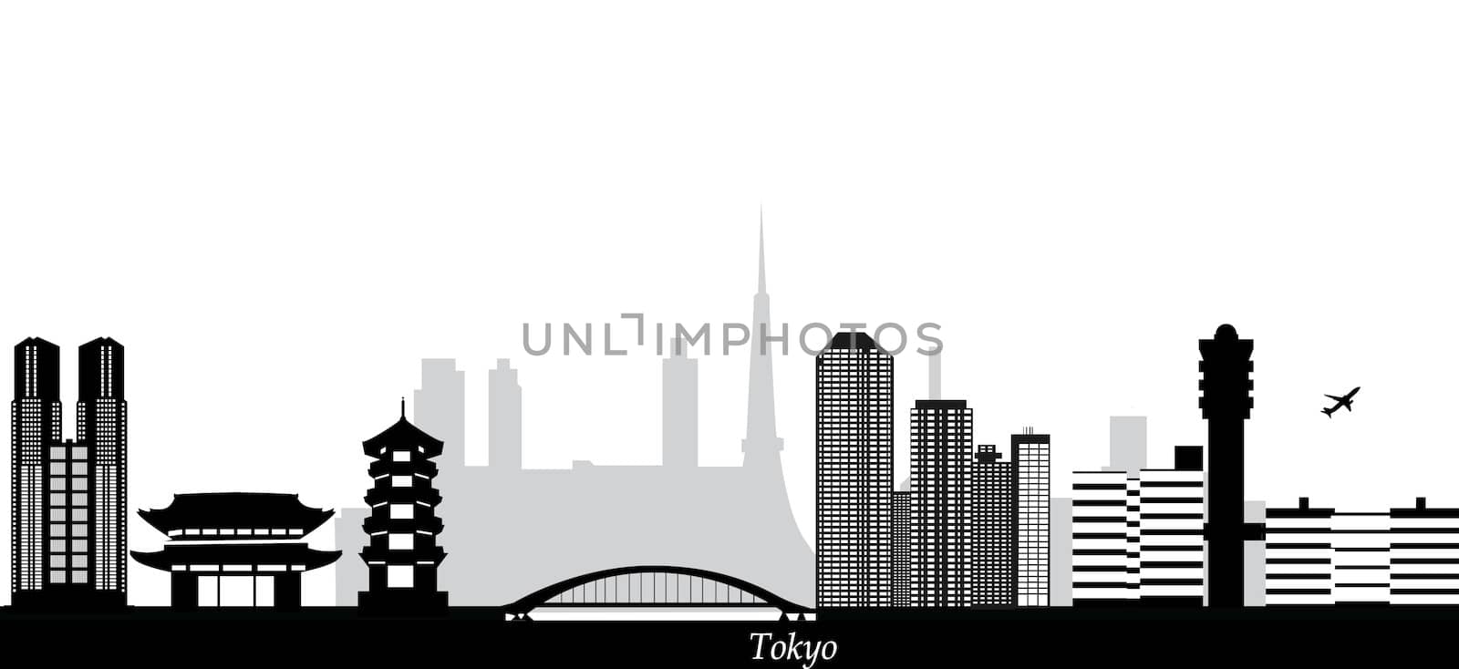 tokyo skyline by compuinfoto