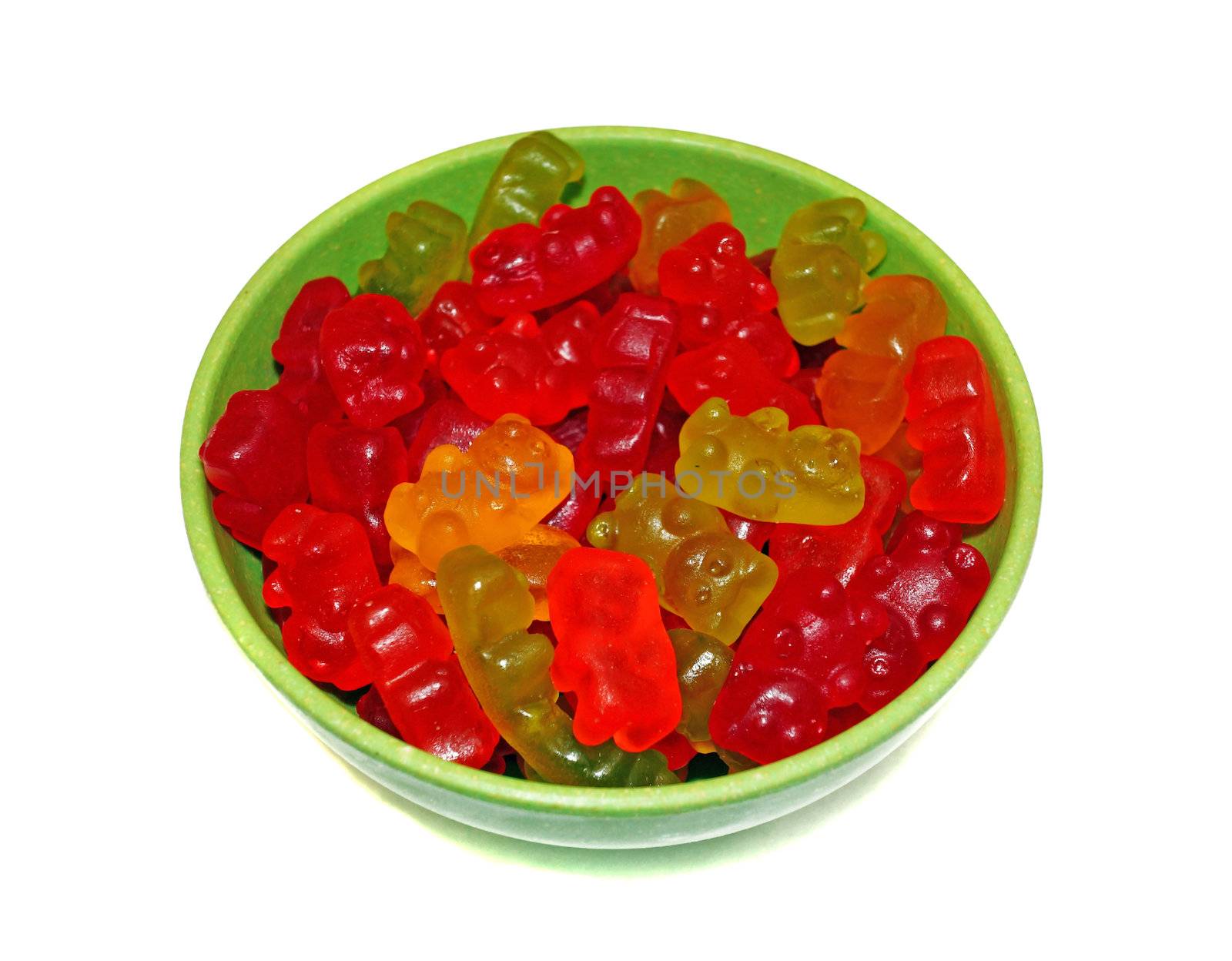 Multicolored Chewing marmalade as bears isolated                               