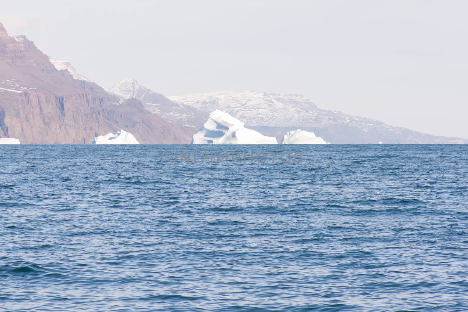 Arctic landscape in Greenland around Disko Island