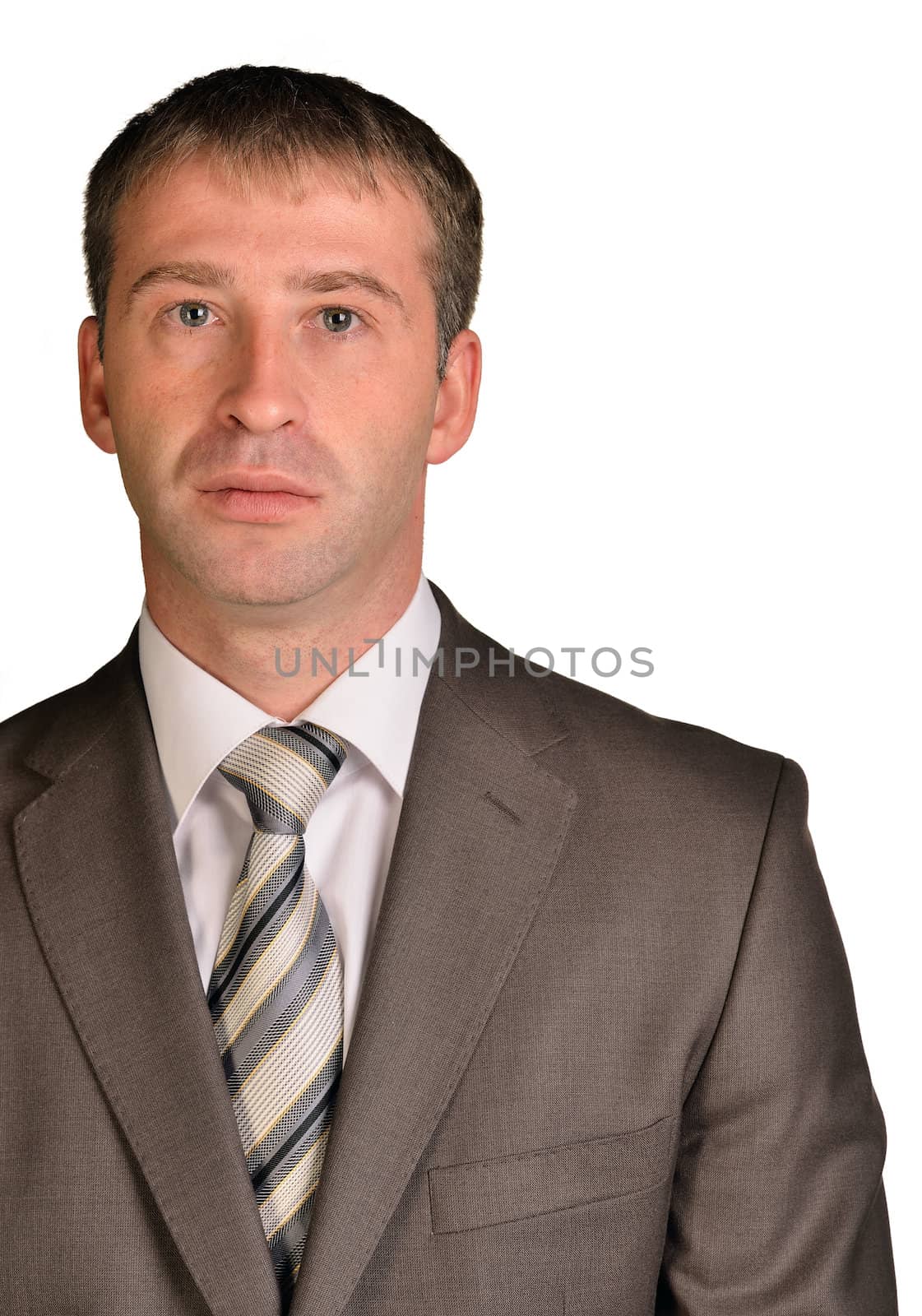 Portrait of Businessman. Isolated on white background.